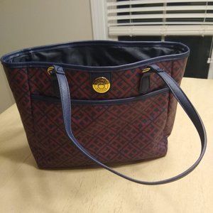 Tommy Hilfiger TH Logo Burgundy/Navy Tote